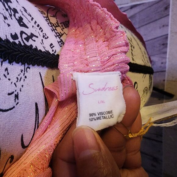 Sundress Amy Crop Top Womens XL Marbella Pink Wrap Top Criss-Cross Chest - Picture 8 of 13